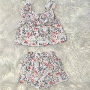 Floral Sleeveless Top and Shorts Set